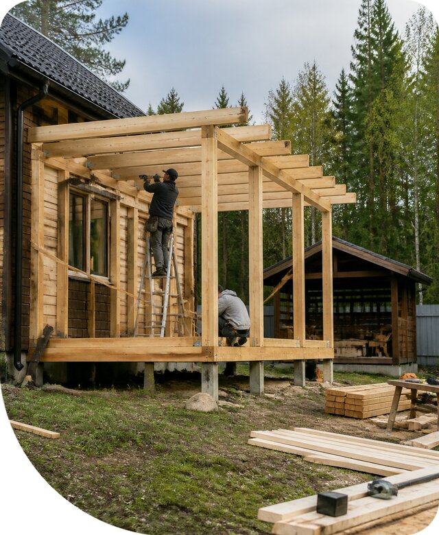 Строительство пристроек и построек на участке в Копейске